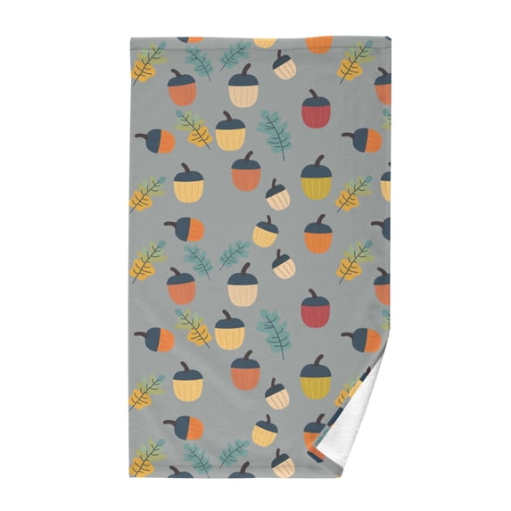 Yayeee 100% Cotton Hand Towels for Bathroom 16" x 28" Soft Absorbent Kitchen Towel, Cute Acorns Pattern