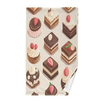 Yayeee 100% Cotton Hand Towels for Bathroom 16" x 28" Kitchen Towel, Cute Chocolate Cakes