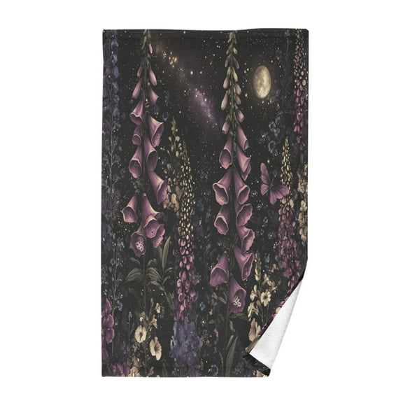 Yayeee 100% Cotton Hand Towels for Bathroom 16" x 28" Kitchen Towel, Dark Gothic Floral