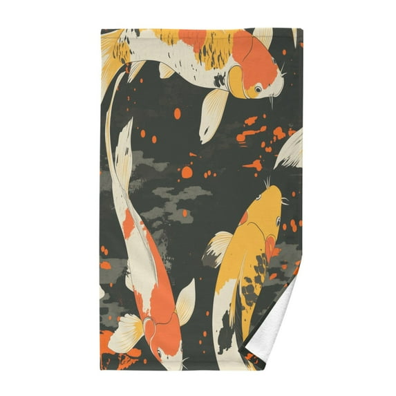 Yayeee 100% Cotton Hand Towels for Bathroom 16" x 28" Kitchen Towel, Fish Pattern