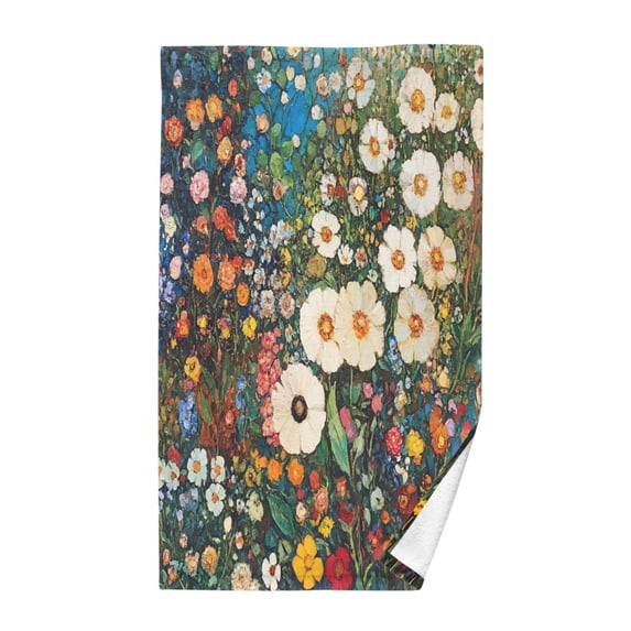 Yayeee 100% Cotton Hand Towels for Bathroom 16" x 28" Soft Absorbent Kitchen Towel, Floral Garden