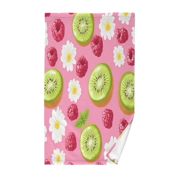 Yayeee 100% Cotton Hand Towels for Bathroom 16" x 28" Soft Absorbent Kitchen Towel, Floral Raspberries