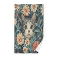 thumbnail image 1 of Yayeee 100% Cotton Hand Towels for Bathroom 16" x 28" Soft Absorbent Kitchen Towel, Flowers Cat, 1 of 7