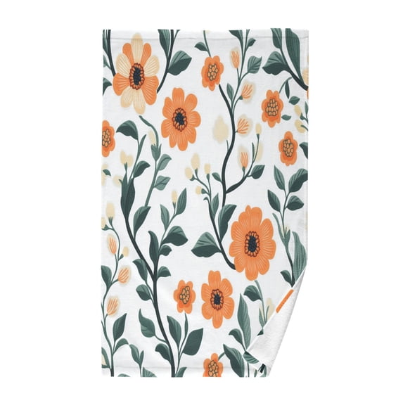 Yayeee 100% Cotton Hand Towels for Bathroom 16" x 28" Soft Absorbent Kitchen Towel, Flowers Pattern
