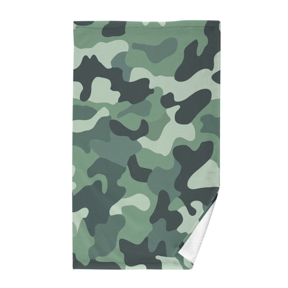 Yayeee 100% Cotton Hand Towels for Bathroom 16" x 28" Soft Absorbent Kitchen Towel, Forest Camouflage Pattern