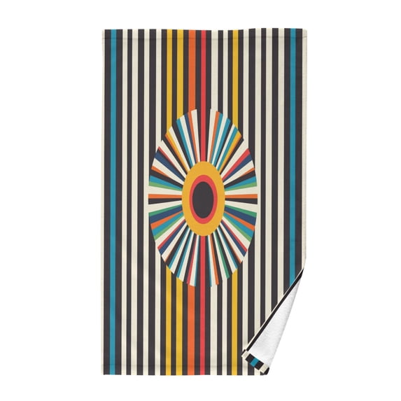 Yayeee 100% Cotton Hand Towels for Bathroom 16" x 28" Kitchen Towel, Geometric Stripes
