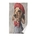 thumbnail image 1 of Yayeee 100% Cotton Hand Towels for Bathroom 16" x 28" Kitchen Towel, Gray Dog Artist, 1 of 7