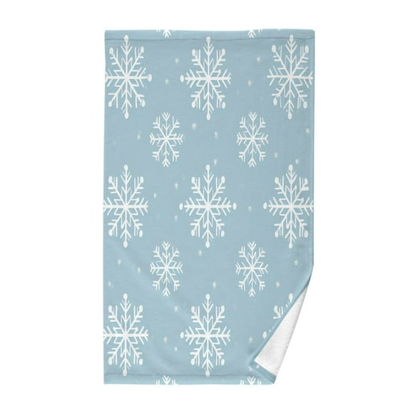 Yayeee 100% Cotton Hand Towels for Bathroom 16" x 28" Kitchen Towel, Gray Snowflake