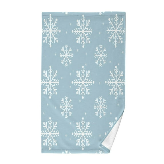 Yayeee 100% Cotton Hand Towels for Bathroom 16" x 28" Kitchen Towel, Gray Snowflake