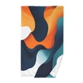 thumbnail image 1 of Yayeee 100% Cotton Hand Towels for Bathroom 16" x 28" Kitchen Towel, Green Abstract Wavy, 1 of 7