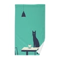 thumbnail image 1 of Yayeee 100% Cotton Hand Towels for Bathroom 16" x 28" Soft Absorbent Kitchen Towel, Green Cat, 1 of 7