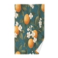thumbnail image 1 of Yayeee 100% Cotton Hand Towels for Bathroom 16" x 28" Soft Absorbent Kitchen Towel, Green Floral Orange, 1 of 7