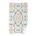 thumbnail image 1 of Yayeee 100% Cotton Hand Towels for Bathroom 16" x 28" Kitchen Towel, Green Geometric Pattern, 1 of 7