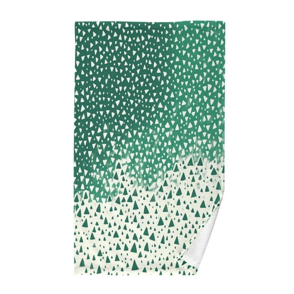 Yayeee 100% Cotton Hand Towels for Bathroom 16" x 28" Soft Absorbent Kitchen Towel, Green and White Pattern