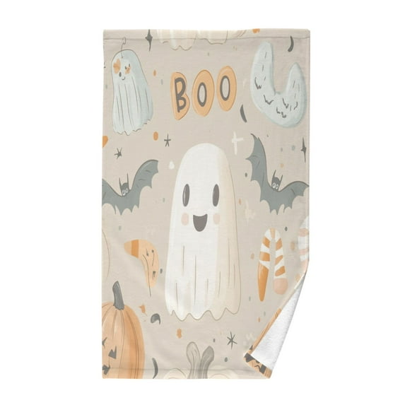 Yayeee 100% Cotton Hand Towels for Bathroom 16" x 28" Kitchen Towel, Halloween Ghosts