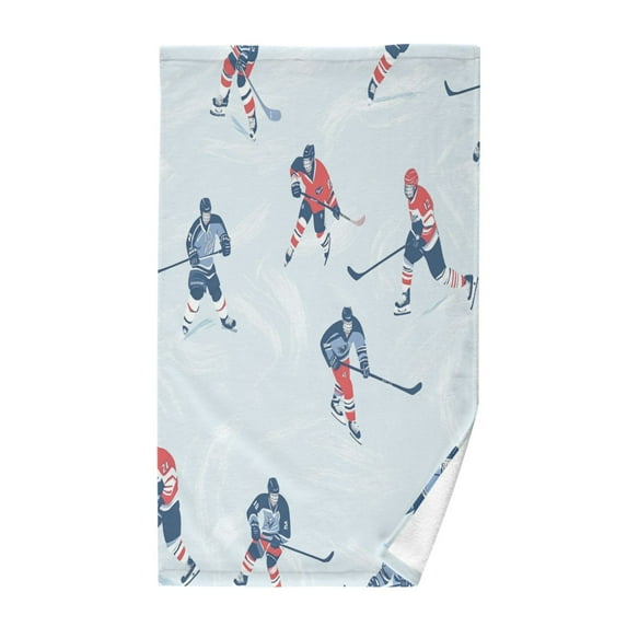 Yayeee 100% Cotton Hand Towels for Bathroom 16" x 28" Kitchen Towel, Hockey Action Zone