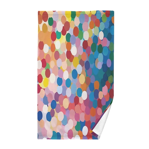 Yayeee 100% Cotton Hand Towels for Bathroom 16" x 28" Soft Absorbent Kitchen Towel, Light Colorful Circles