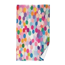 Yayeee 100% Cotton Hand Towels for Bathroom 16" x 28" Kitchen Towel, Light Colorful Circles