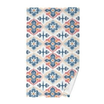 Yayeee 100% Cotton Hand Towels for Bathroom 16" x 28" Kitchen Towel, Navy Blossom Mosaic