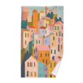 thumbnail image 1 of Yayeee 100% Cotton Hand Towels for Bathroom 16" x 28" Soft Absorbent Kitchen Towel, Orange Cityscape Painting, 1 of 7