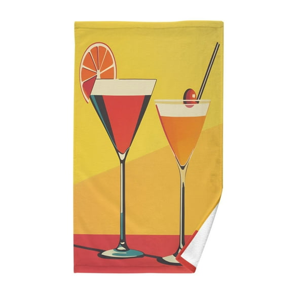 Yayeee 100% Cotton Hand Towels for Bathroom 16" x 28" Kitchen Towel, Orange Cocktails