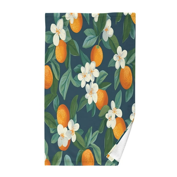 Yayeee 100% Cotton Hand Towels for Bathroom 16" x 28" Kitchen Towel, Orange Fruit