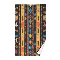 Yayeee 100% Cotton Hand Towels for Bathroom 16" x 28" Kitchen Towel, Orange Geometric