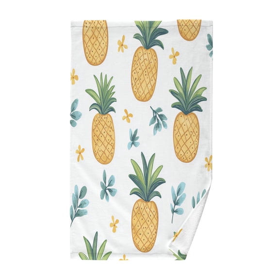 Yayeee 100% Cotton Hand Towels for Bathroom 16" x 28" Soft Absorbent Kitchen Towel, Pineapple