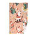 thumbnail image 1 of Yayeee 100% Cotton Hand Towels for Bathroom 16" x 28" Soft Absorbent Kitchen Towel, Pink Christmas Santa, 1 of 7