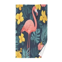 Yayeee 100% Cotton Hand Towels for Bathroom 16" x 28" Kitchen Towel, Pink Floral Flamingo