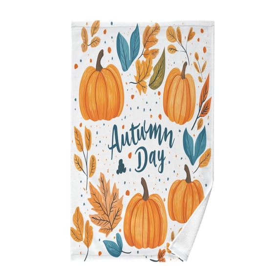 Yayeee 100% Cotton Hand Towels for Bathroom 16" x 28" Soft Absorbent Kitchen Towel, Pumpkins Pattern