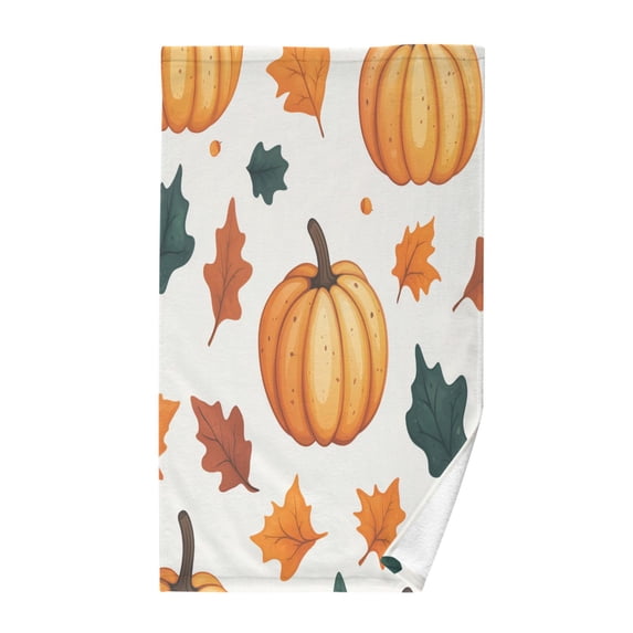 Yayeee 100% Cotton Hand Towels for Bathroom 16" x 28" Soft Absorbent Kitchen Towel, Pumpkins Pattern