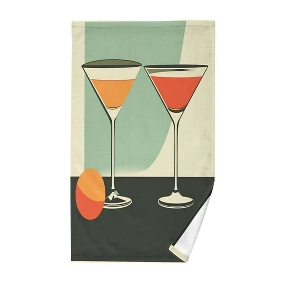 Yayeee 100% Cotton Hand Towels for Bathroom 16" x 28" Kitchen Towel, Red Glasses