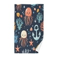 thumbnail image 1 of Yayeee 100% Cotton Hand Towels for Bathroom 16" x 28" Kitchen Towel, Red Jellyfish, 1 of 7