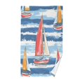 thumbnail image 1 of Yayeee 100% Cotton Hand Towels for Bathroom 16" x 28" Soft Absorbent Kitchen Towel, Red Sailboats, 1 of 7