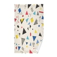 thumbnail image 1 of Yayeee 100% Cotton Hand Towels for Bathroom 16" x 28" Soft Absorbent Kitchen Towel, Retro Triangles, 1 of 7