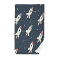 thumbnail image 1 of Yayeee 100% Cotton Hand Towels for Bathroom 16" x 28" Soft Absorbent Kitchen Towel, Rocket Pattern, 1 of 7