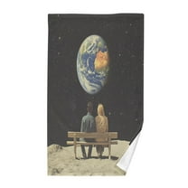Yayeee 100% Cotton Hand Towels for Bathroom 16" x 28" Kitchen Towel, Sitting on The Moon