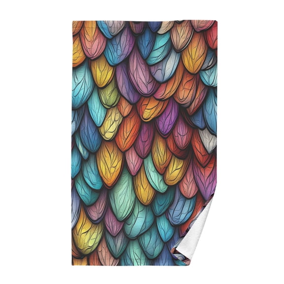 Yayeee 100% Cotton Hand Towels for Bathroom 16" x 28" Kitchen Towel, Vibrant Dragon Scales Pattern