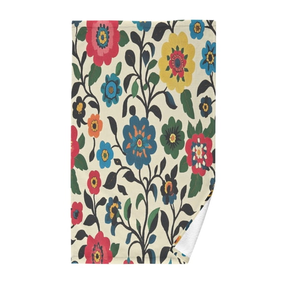 Yayeee 100% Cotton Hand Towels for Bathroom 16" x 28" Soft Absorbent Kitchen Towel, Vibrant Floral