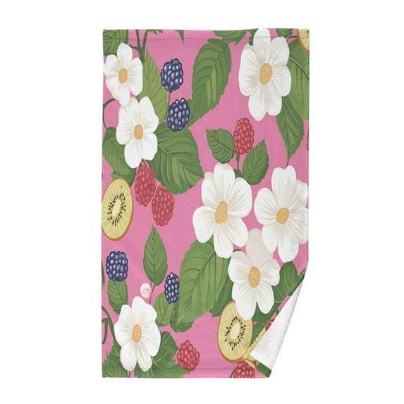 Yayeee 100% Cotton Hand Towels for Bathroom 16" x 28" Kitchen Towel, White Flowers