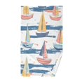 thumbnail image 1 of Yayeee 100% Cotton Hand Towels for Bathroom 16" x 28" Soft Absorbent Kitchen Towel, White Hand Drawn Sailboats, 1 of 7