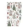 thumbnail image 1 of Yayeee 100% Cotton Hand Towels for Bathroom 16" x 28" Kitchen Towel, White Nordic Christmas House, 1 of 7