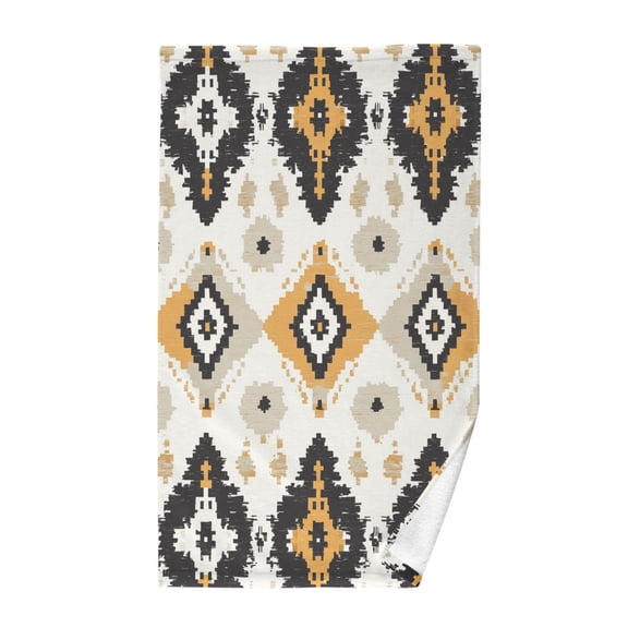 Yayeee 100% Cotton Hand Towels for Bathroom 16" x 28" Soft Absorbent Kitchen Towel, White and Black