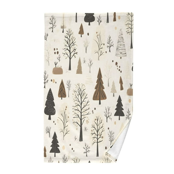 Yayeee 100% Cotton Hand Towels for Bathroom 16" x 28" Kitchen Towel, Winter Forest