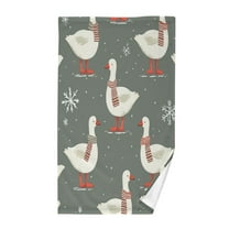 Yayeee 100% Cotton Hand Towels for Bathroom 16" x 28" Kitchen Towel, Winter Goose