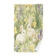 thumbnail image 1 of Yayeee 100% Cotton Hand Towels for Bathroom 16" x 28" Soft Absorbent Kitchen Towel, Yellow Floral Rabbit, 1 of 7