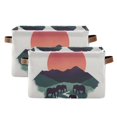 thumbnail image 1 of Yayeee 2 Pack Canvas Storage Basket with Handles for Shelves Fabric Bins Closet Organizer, Abstract Elephant, 1 of 8