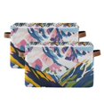 thumbnail image 1 of Yayeee 2 Pack Canvas Storage Basket with Handles for Shelves Fabric Bins Closet Organizer, Abstract Mountain, 1 of 8