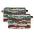 thumbnail image 1 of Yayeee 2 Pack Canvas Storage Basket with Handles for Shelves Fabric Bins Closet Organizer, Artistic Desert Waves, 1 of 8